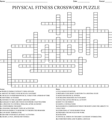 FITNESS crossword clue